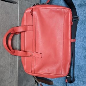Coach Leather Messenger / Laptop Bag in Salmon